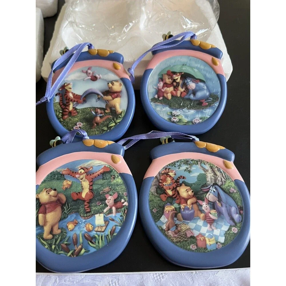 Disney Winnie the Pooh Bradford Editions Ornaments 4pc ~ A-04465 & A-08874